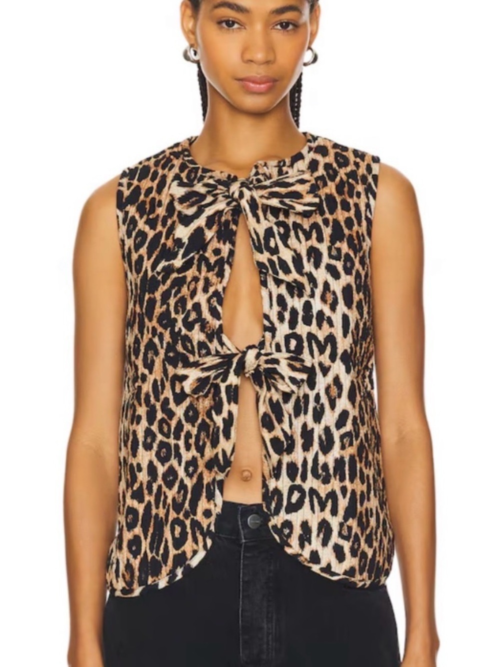 Damson Madder Leopard Tie Front Tilly Gilet Size 12